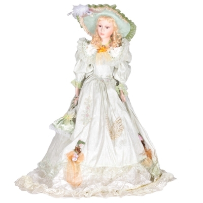 Porcelánová panenka Victorie 80 cm velká panenka v elegantních zámeckých šatech - 1