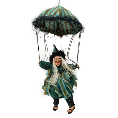 Závěsná čarodějnice na deštníku Alžběta zelená
