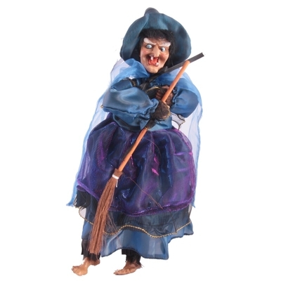 Čarodějnice velká závěsná figurka Hedvika 40 cm modrá