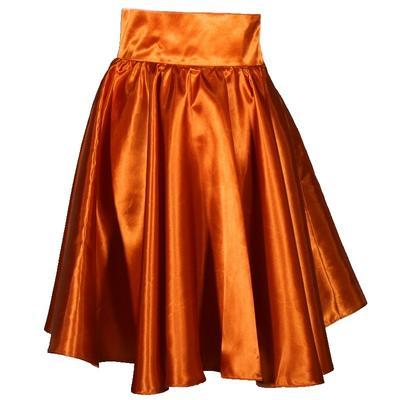 Měděná saténová sukně s pevným pasem Kimberly - 1