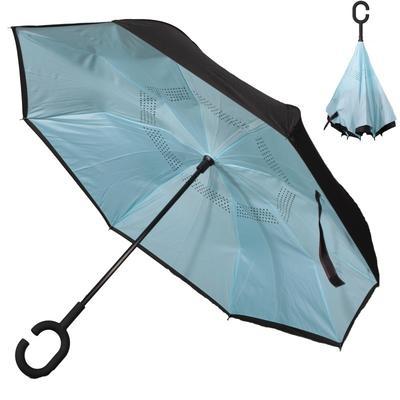 Obrácený jednobarevný deštník Lucas světle modrý - 1