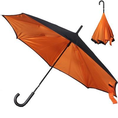 Obrácený oranžový jednobarevný deštník Velerie - 1