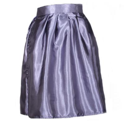 Tmavě šedá saténová zavinovací sukně Victorie - 1
