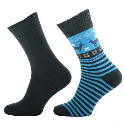 Zimní ponožky s norkým vzorem S1 modré