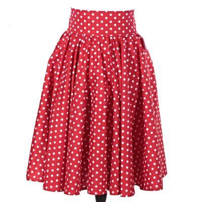 Červená sukně s pevným pasem Red s puntíky - 1