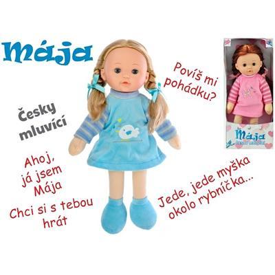 Mrkací panenka česky mluvící 42cm Mája modrá, modrá