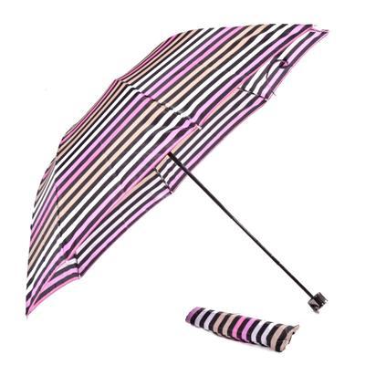 Skládací deštník Proužky růžový - 1