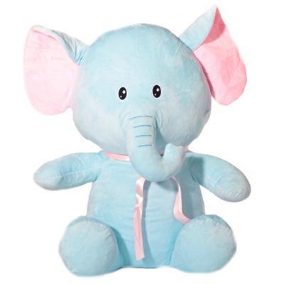 Plyšový sedící slon 55 cm Bimbo modrý, modrý