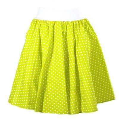 Zelená kolová sukně Fresh s puntíky - 1