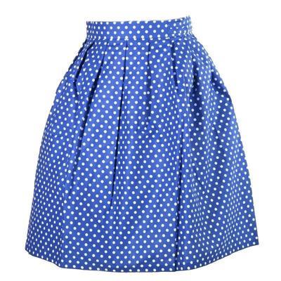 Modrá zavinovací sukně Merisa s puntíky - 1