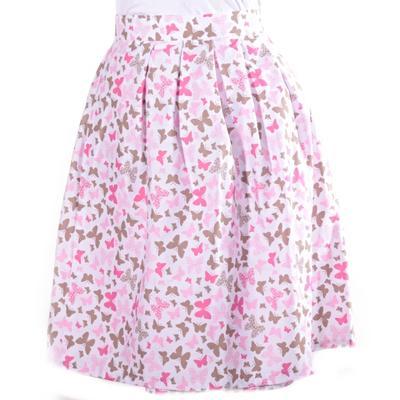 Růžová zavinovací sukně Jenny s motýly - 1
