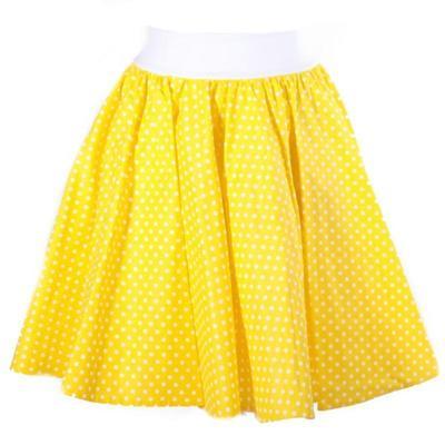 Žlutá kolová sukně Fresh s puntíky - 1