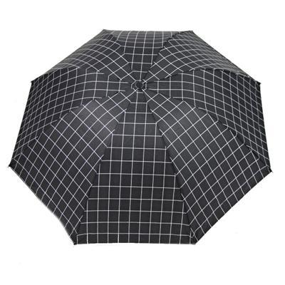 Kostkovaný skládací deštník Bady černý - 1