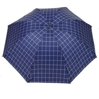 Kostkovaný skládací deštník Bady modrý - 1