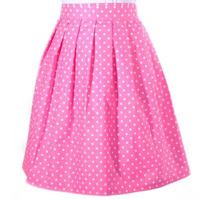 Růžová zavinovací sukně Jesica s puntíky - 1