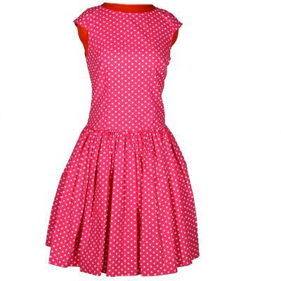Růžové šaty Šarlota s puntíky - 1
