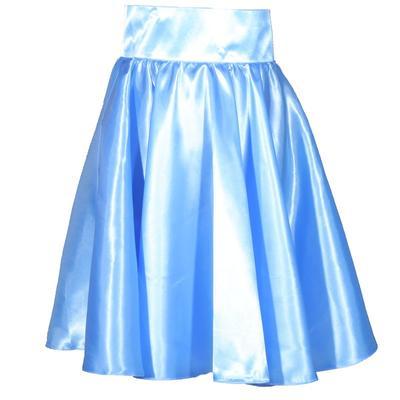 Modrá saténová sukně s pevným pasem Kimberly - 1