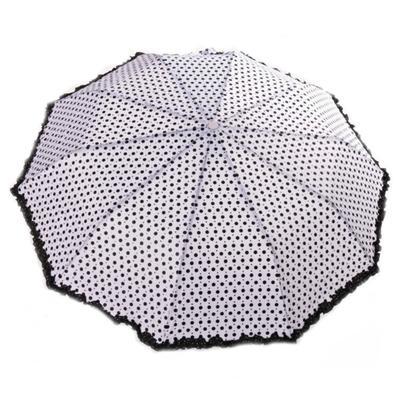 Skládací puntíkatý deštník Retro bílý - 1