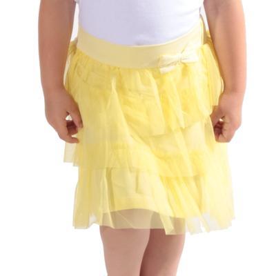 Dívčí tylová sukně Tamara s volány žlutá - 1