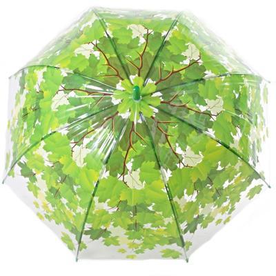 Průhledný deštník Podzim zelený