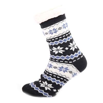 Zimní ponožky Snow s norským vzorem černé