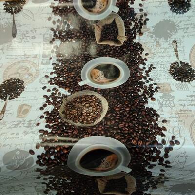 Omyvatelný ubrus s motivem kávových zrn Mona metráž - 1