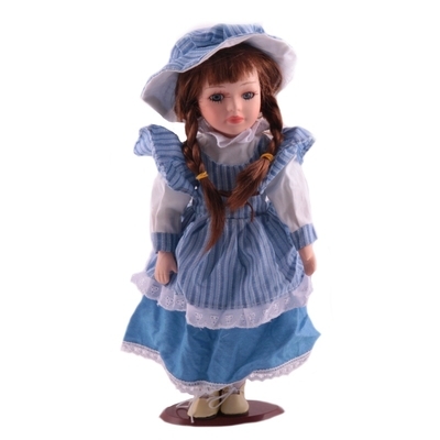 Porcelánová panenka Klárka tmavé vlasy 30 cm