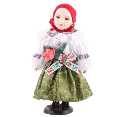 Porcelánová panenka Marcelka 30 cm v lidovém kroji - 1