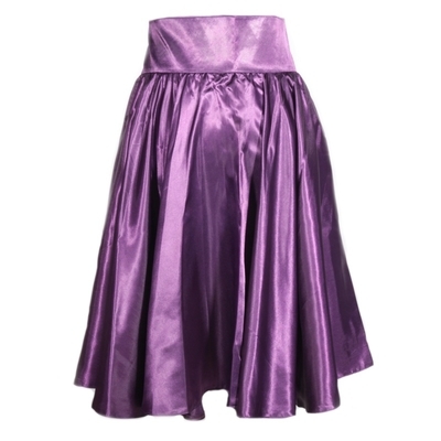 Fialová saténová sukně s pevným pasem Kimberly