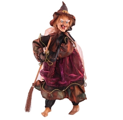 Čarodějnice velká závěsná figurka Desire 40 cm hnědá