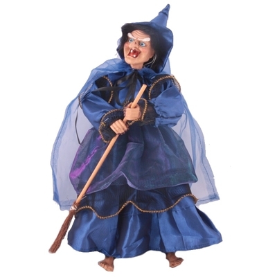 Závěsná velká čarodějnice Beatrice 40 cm modrá - 1