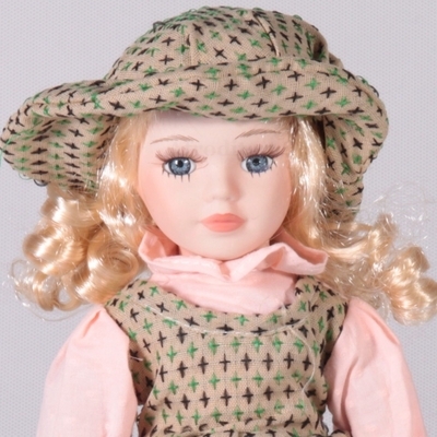 DOLL porcelánová panenka Daria 30 cm blond vlasy modré oči - 2