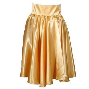 Zlatá saténová sukně s pevným pasem Kimberly - 2/2
