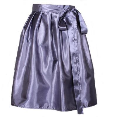 Tmavě šedá saténová zavinovací sukně Victorie - 2