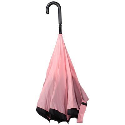 Obrácený světle růžový jednobarevný deštník Velerie - 2