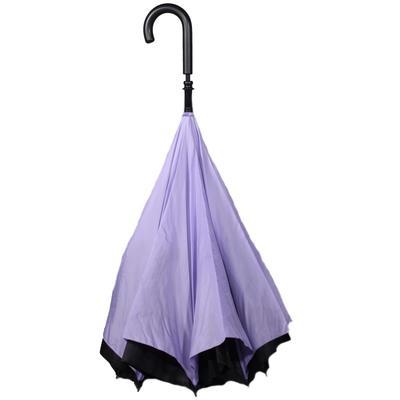 Obrácený fialový jednobarevný deštník Velerie - 2