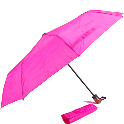 Jednobarevný skládací deštník Lejla růžový - 2
