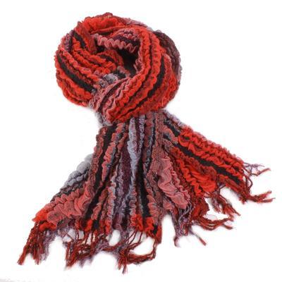 Zimní šátek Karolin červený C1 - 2