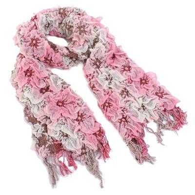 Růžový teplý šátek Mett C5 - 2