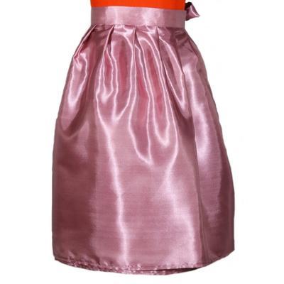 Světle růžová saténová zavinovací sukně Victorie - 2