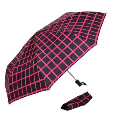 Plně automatický deštník Igor černo-růžový - 2