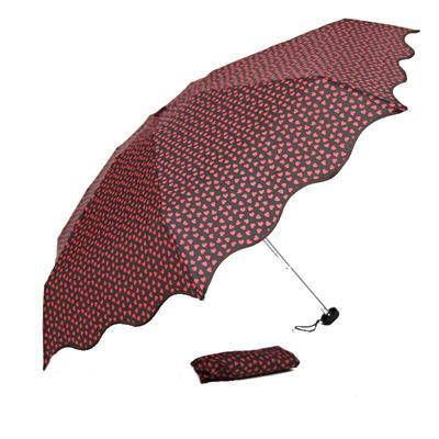 Skládací červený mini deštník Love - 2