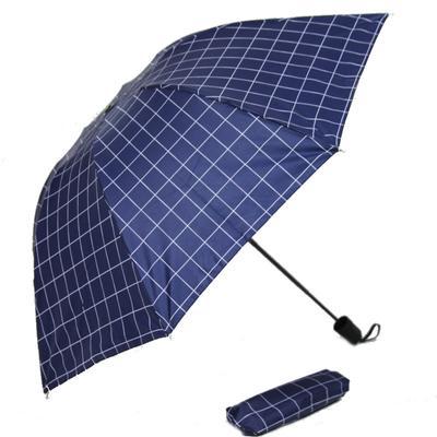 Kostkovaný skládací deštník Bady modrý - 2