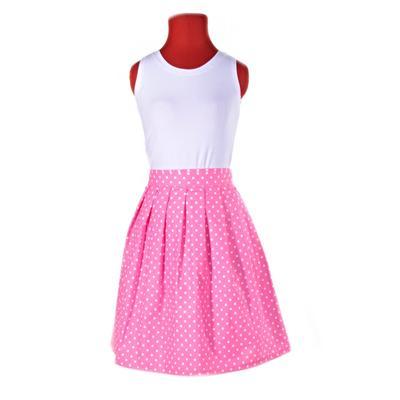 Růžová zavinovací sukně Jesica s puntíky - 2