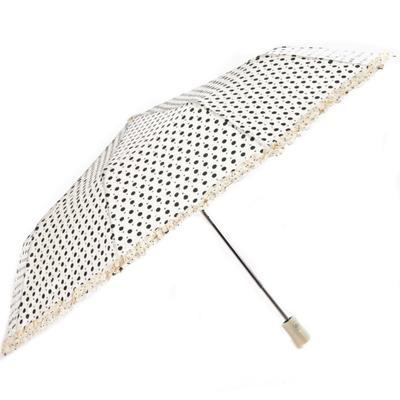 Skládací puntíkatý deštník Retro krémový - 2