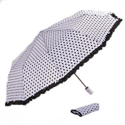 Skládací puntíkatý deštník Retro bílý - 2
