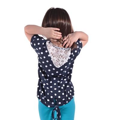 Dívčí tričko s puntíky a krajkou Mia - 2
