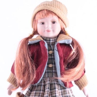 Porcelánová panenka Lili 40 cm dlouhé vlasy - 2