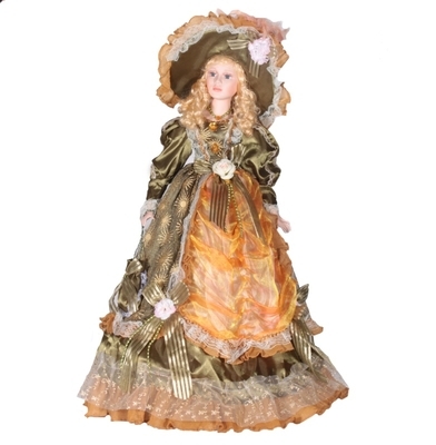 Velká porcelánová panenka Elizabeth 80 cm v zámeckých šatech - 2