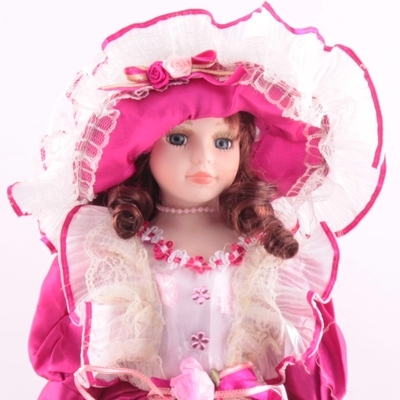 Porcelánová panenka Angelina 40 cm růžová - 2